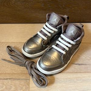Gold Air Jordan’s, size 11.5, WORN ONCE!!
